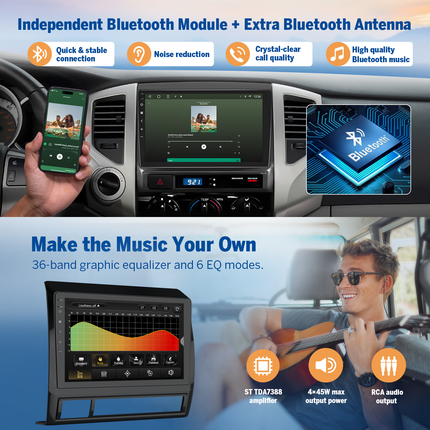 Eonon 2005-2013 Toyota Tacoma 9 Inch Wireless CarPlay & Android Auto Car Stereo