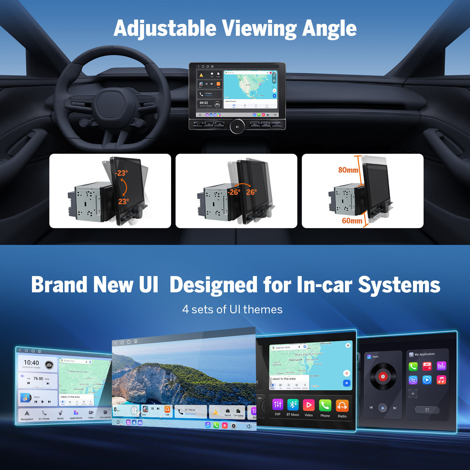 Eonon 10.1 Inch Double Din Android Car Stereo with 8-Core 8GB RAM and 128GB ROM