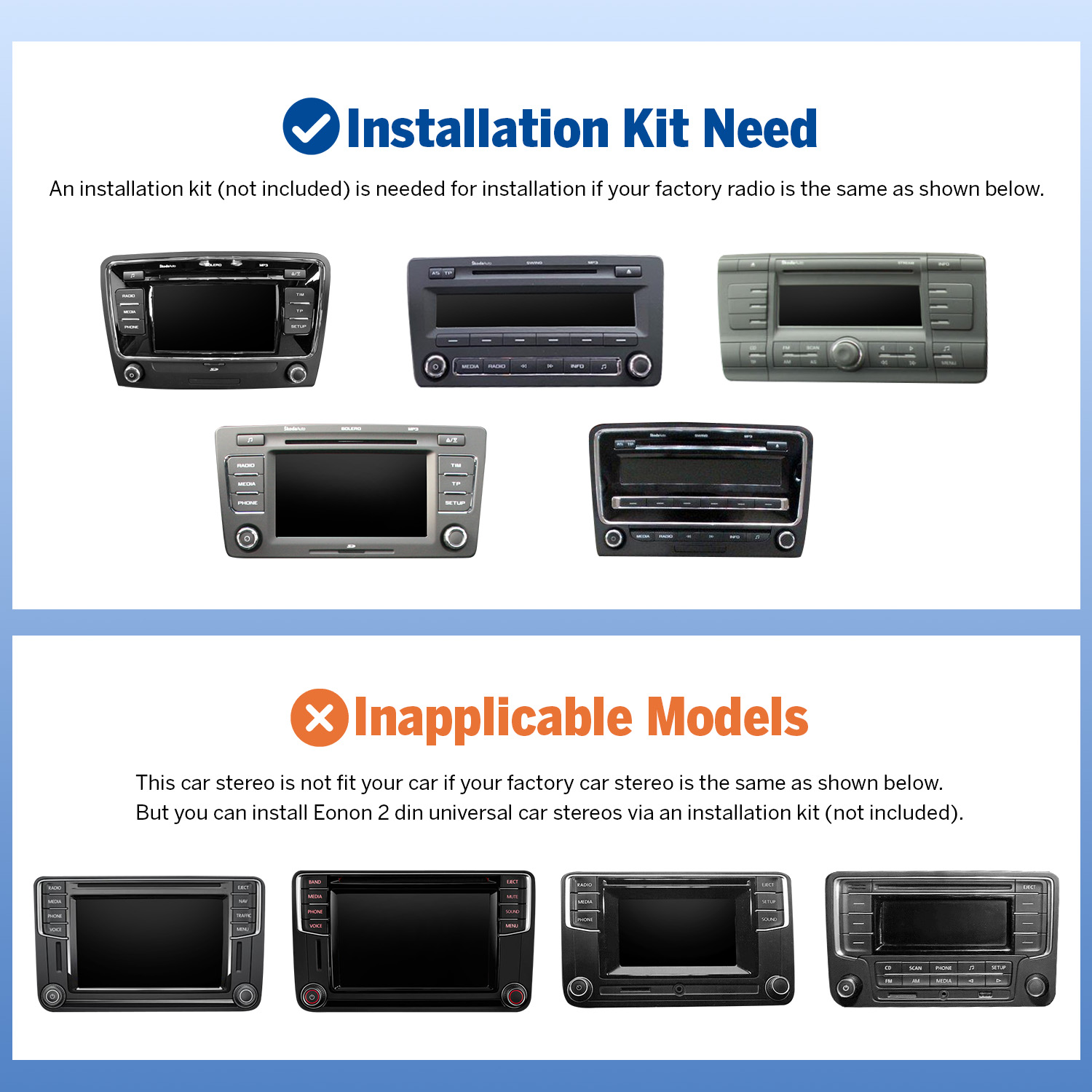 Eonon Volkswagen Seat Skoda 9 Inch CarPlay & Android Car Stereo with Qualcomm QCM6225 8-Octa CPU