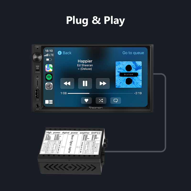 Eonon  4 Channel DSP Amplifier for Car Radios