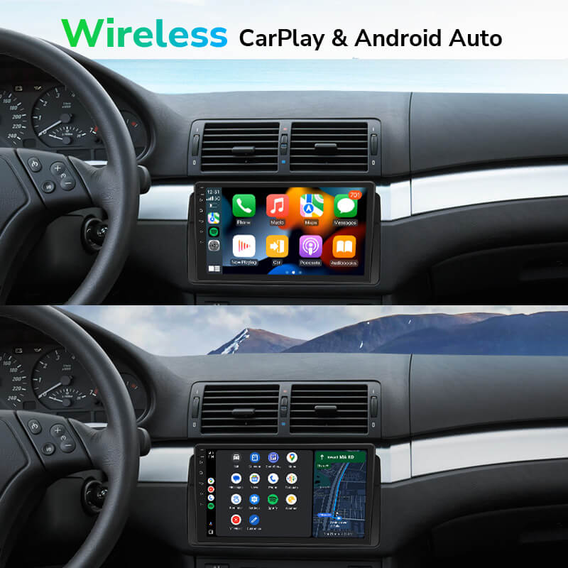 For BMW E46 M3 Q50SE 9 Car Play GPS Android Auto Navigation Radio Head  Unit DSP