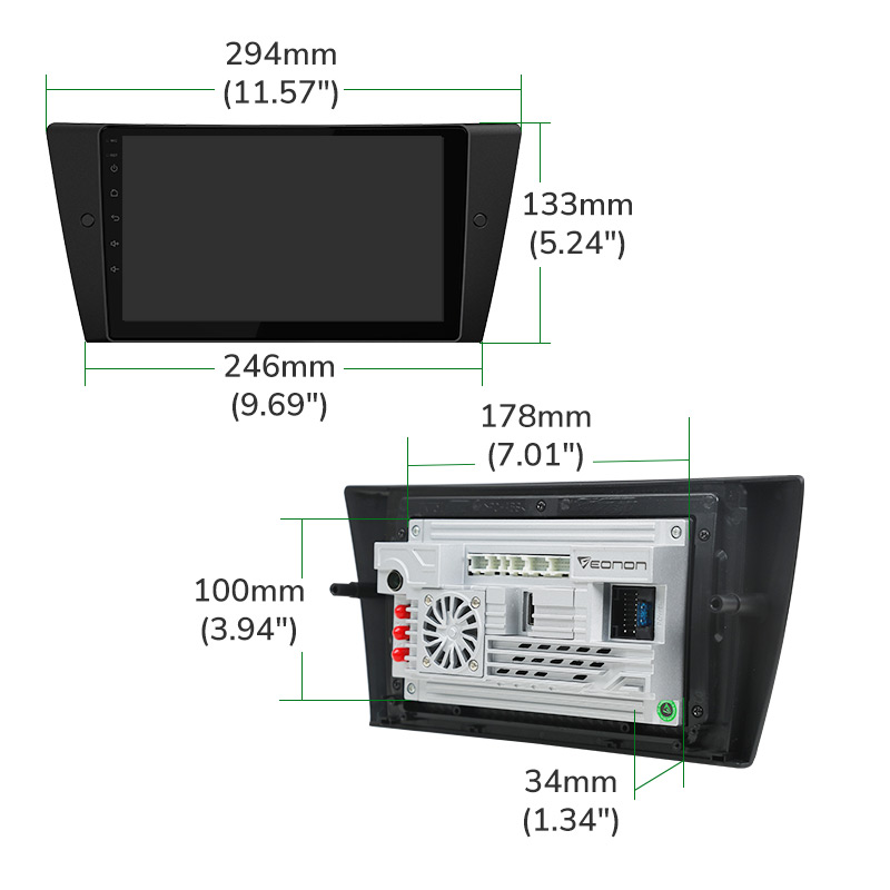 Eonon Black Friday Sale 2005-2011 BMW 3 Series E90 E91 E92 E93 M3 Android 13 Wireless Apple CarPlay & Android Auto Car Radio with 6GB RAM 64GB ROM & 9 Inch QLED Touch Screen