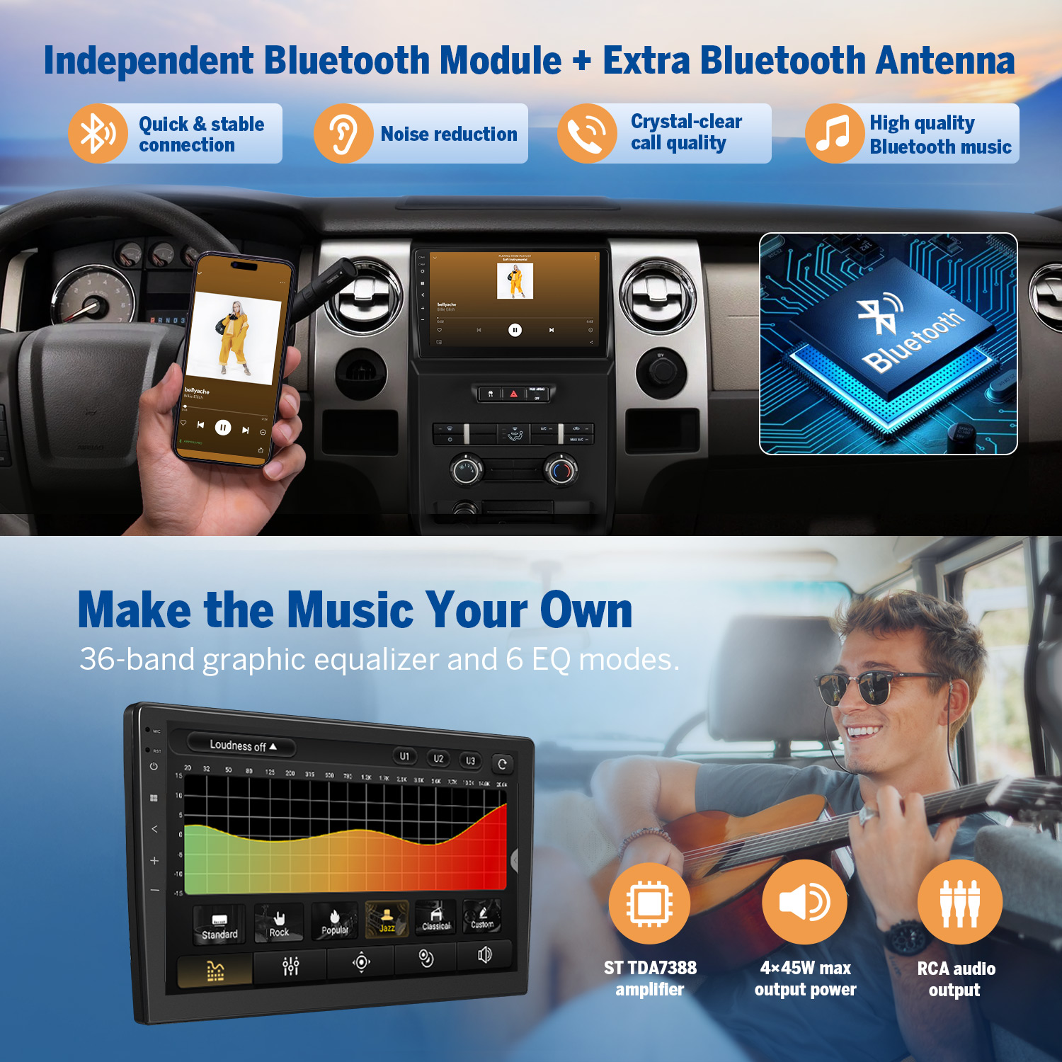 Eonon Ford F150 9 Inch Android 13 Car Stereo with Wireless CarPlay & Android Auto