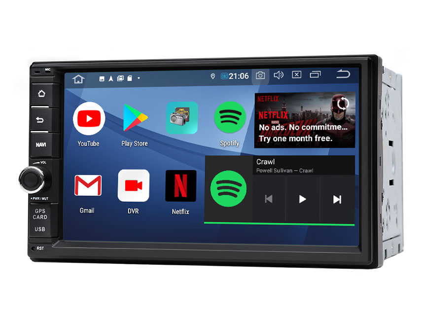   Eonon Android 9.0 Pie Universal Double Din Car Stereo with 7 Inch HD Touchscreen Car GPS Navigation Support Bluetooth 5.0 4G Wi-Fi