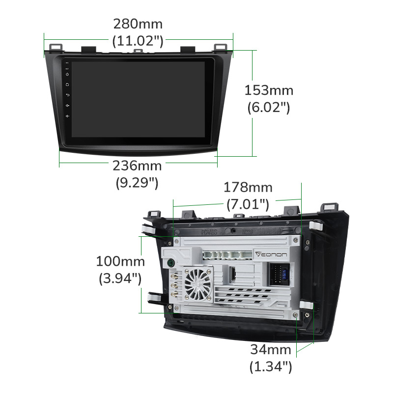 Eonon Black Friday Sale  10-13 Mazda 3 Android 13 Wireless Apple CarPlay & Android Auto Car Radio with 6GB RAM 64GB ROM & 9 Inch QLED Touch Screen