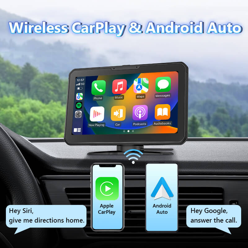 Eonon May Day Sale  7 Inch IPS Linux Portable Car Stereo Support Wireless CarPlay & Android Auto & Screen Mirroring