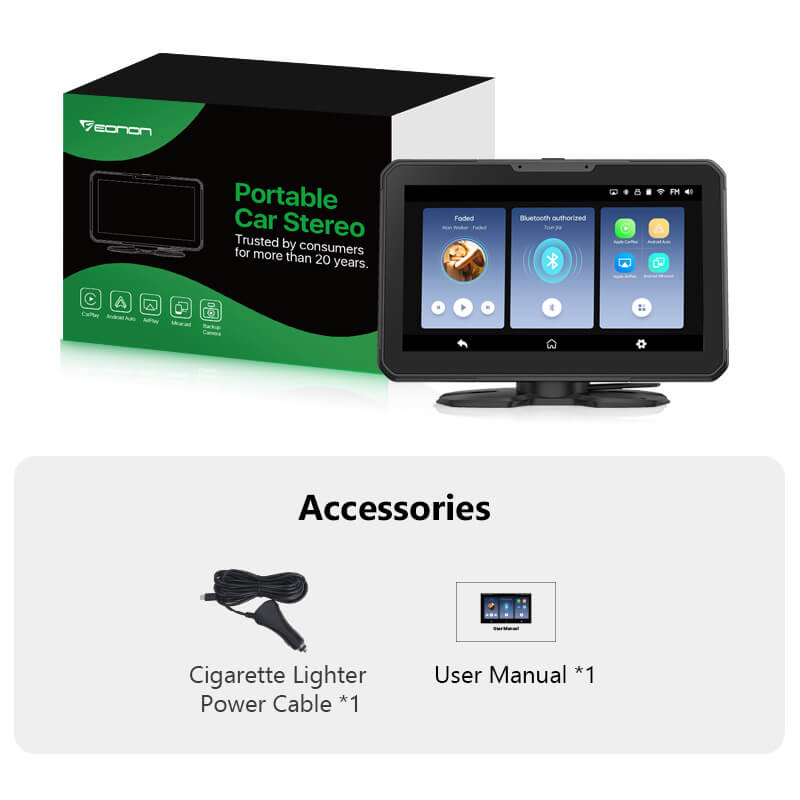Eonon Mother’s Day Sale  7 Inch IPS Linux Portable Car Stereo Support Wireless CarPlay & Android Auto & Screen Mirroring