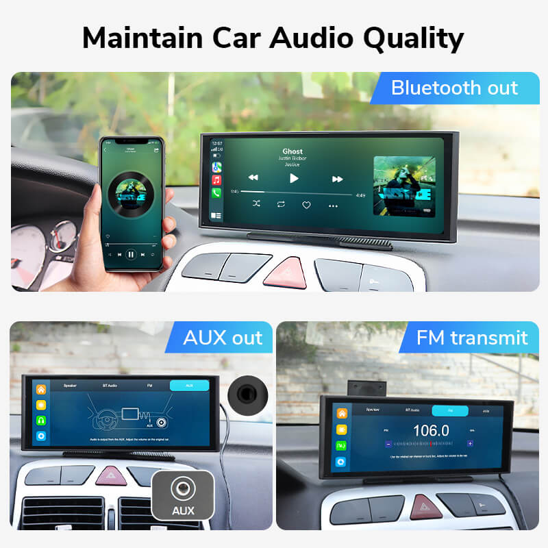 Eonon Mother’s Day Sale  9.33 Inch Portable Car Stereo with 4K Dashcam & 1080P Backup Camera Support Wireless CarPlay & Android Auto
