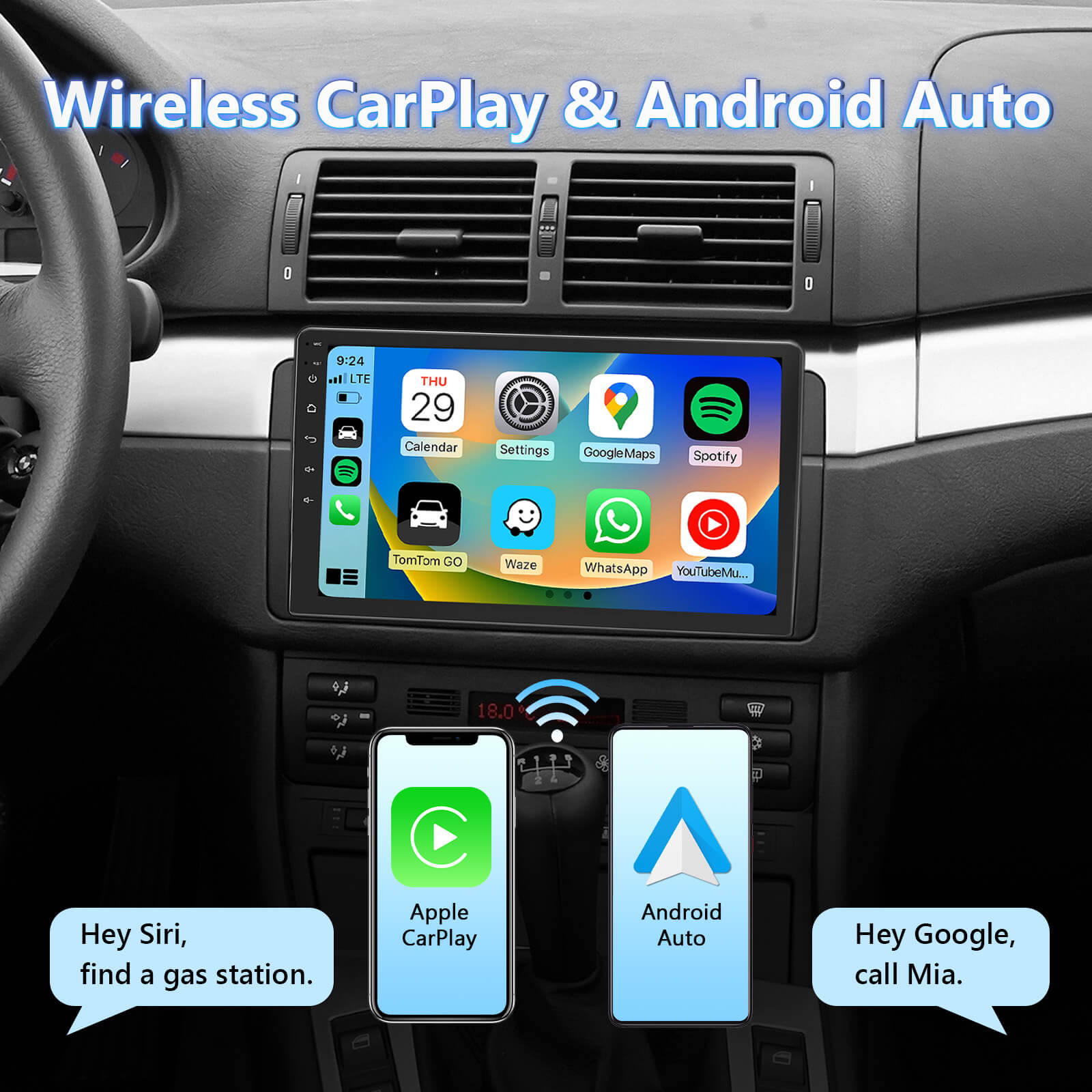 2-DIN DAB+ Android Autoradio und Navigationssystem mit 17,8 cm /7
