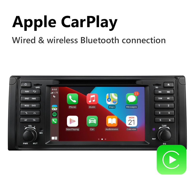 Eonon BMW 5 Series E39 Android 11 Car Stereo Support Wired and Wireless Apple CarPlay & Android Auto 7 Inch IPS Display Android Car Radio - R49