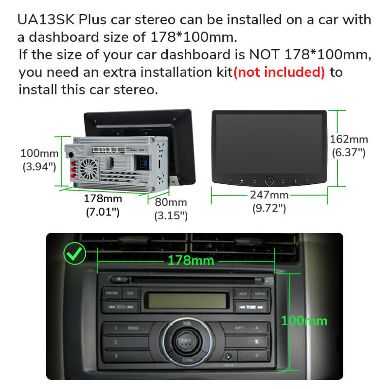 Eonon Black Friday Sale 10.1 Inch Android 13 Double Din Car Stereo with Physical Volume Knob