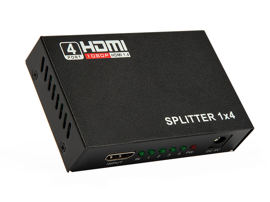 Eonon HDMI Splitter 1 in 4 out for Full HD 1080P High Resolution & 3D Support - V0058
